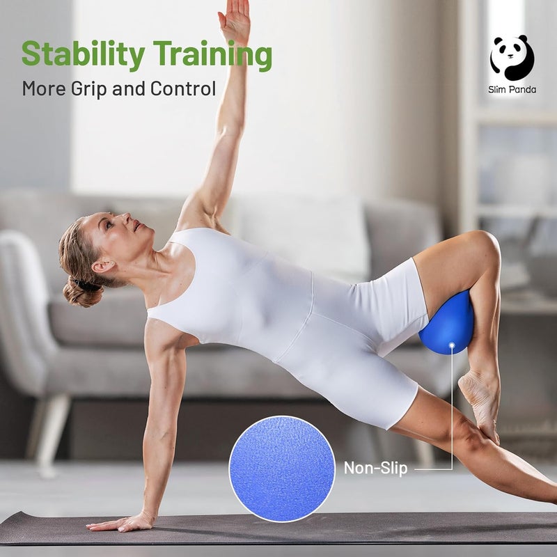 Slim Panda Pilates Ball, 9 Inch Small Exercise Ball, Anti Burst Mini Yoga Ball for Stability, Workout, Barre, Core Strength, Physical Therapy, Balance, Stretching - Image 4